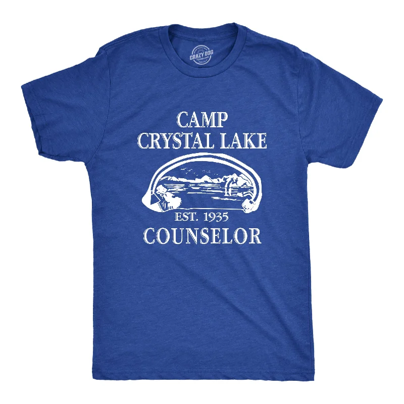 Men's short-sleeve bright deep sturdy canvas top-Camp Crystal Lake Men's Tshirt