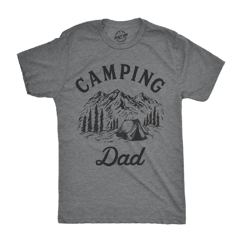 Men's short-sleeve casual synthetic shirt-Camping Dad Men's Tshirt