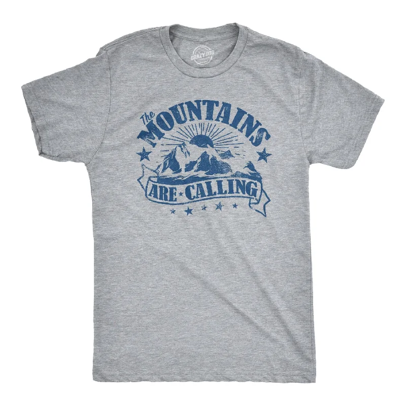 Men's short-sleeve modern earthy shirt-The Mountains Are Calling Men's Tshirt