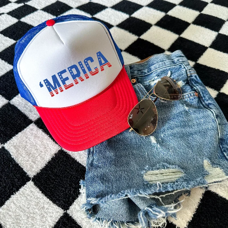 Men's short-sleeve draped quick-dry shirt-'Merica 4th of July Trucker Hat