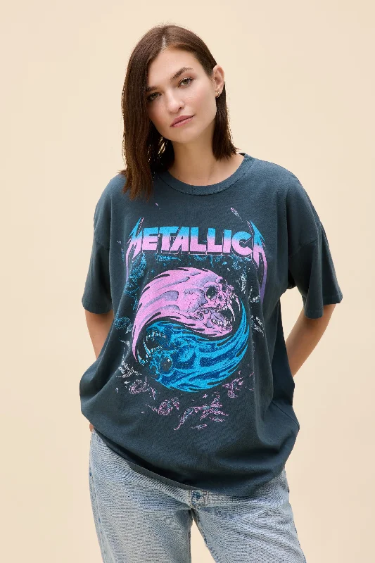 Men's short-sleeve vibrant aqua tee-Metallica Live On Tour Concert Tee