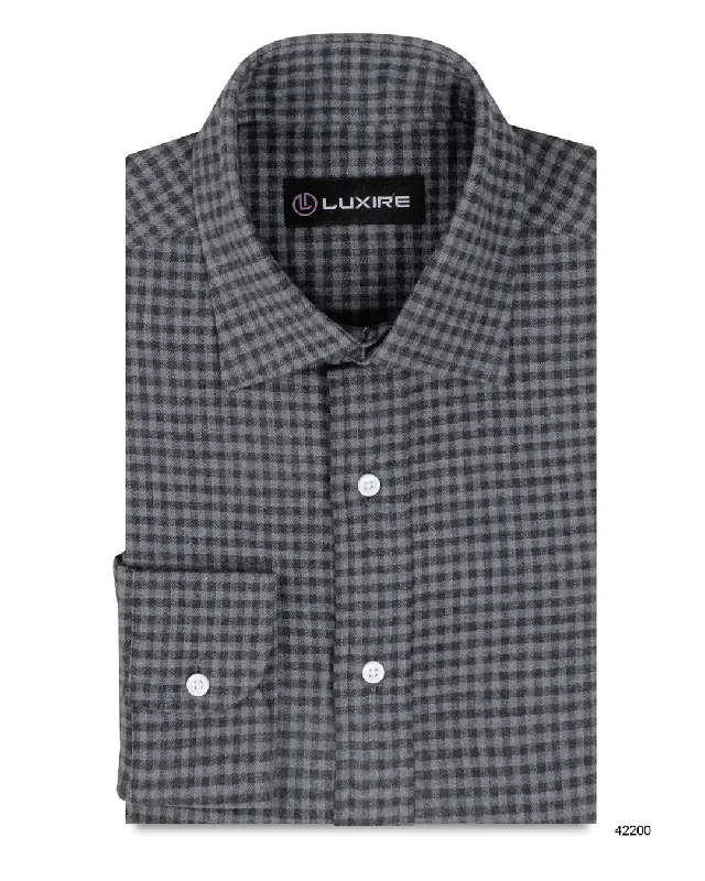 Mini Nightshadow Grey Gingham Flannel Work Shirt