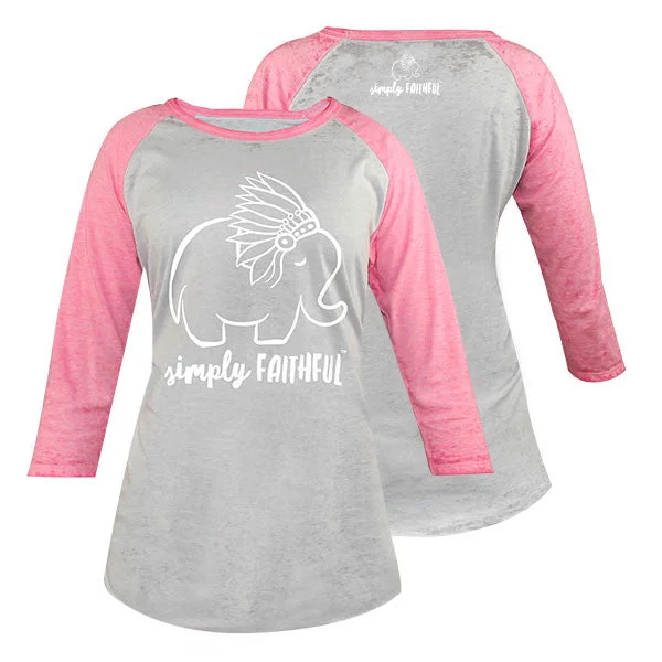 Men's short-sleeve modern climbing top-Simply Faithful By Simply Southern Elephant Pink Long Sleeve T-Shirt