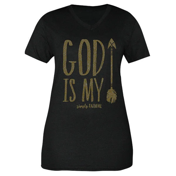 Men's short-sleeve smooth pocket top-Simply Faithful By Simply Southern God Is My Arrow T-Shirt