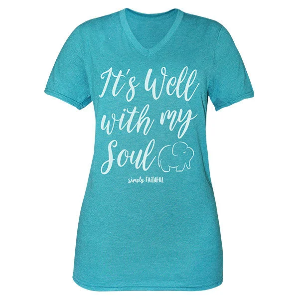 Men's short-sleeve breathable wool tee-Simply Faithful By Simply Southern Well With My Soul T-Shirt