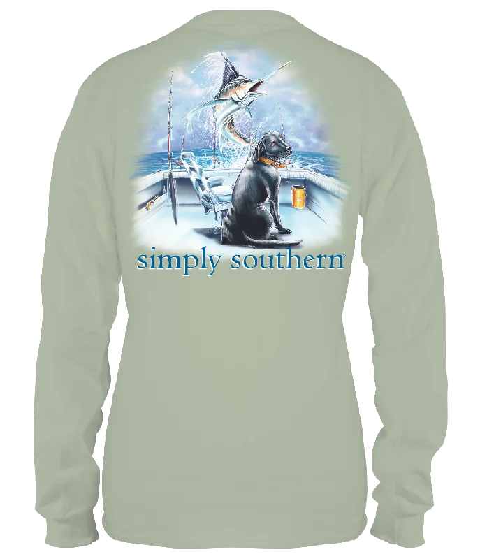 Men's short-sleeve soft trendy muted tone shirt-SALE Simply Southern Boat Dog Long Sleeve Unisex T-Shirt