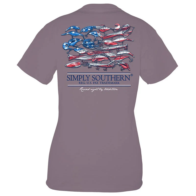 Men's short-sleeve casual subtle pattern tee-Simply Southern Fishing Lures USA Unisex T-Shirt