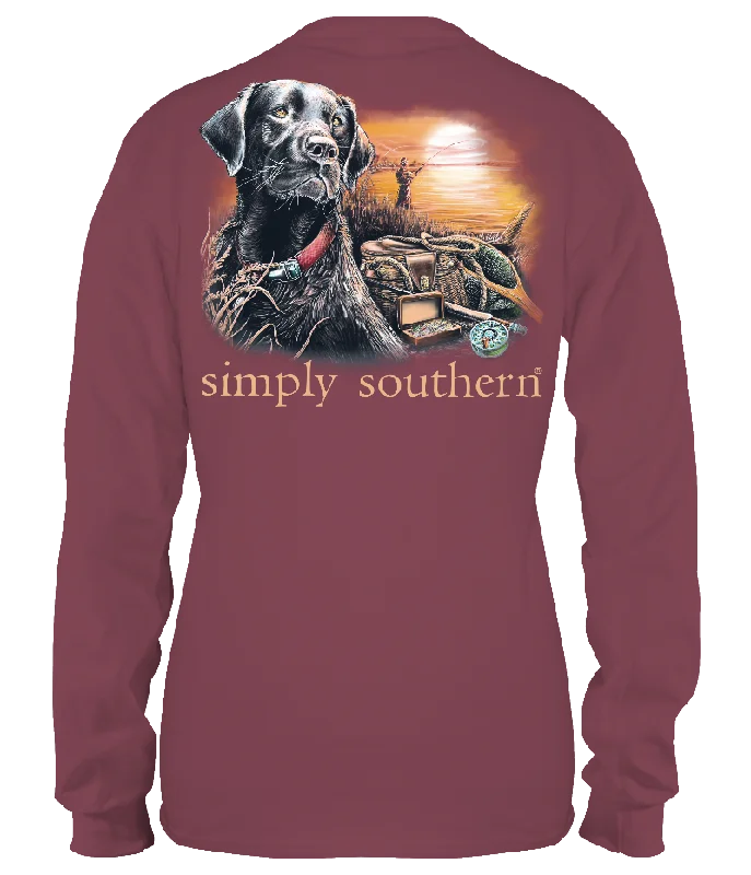 Men's short-sleeve neutral casual baggy white shirt-SALE Simply Southern Lake Dog Long Sleeve Unisex T-Shirt