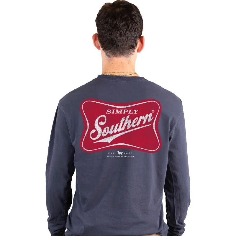 Men's short-sleeve stylish sleek athletic heather shirt-SALE Simply Southern Red Logo Unisex Comfort Colors Long Sleeve T-Shirt