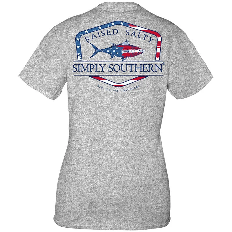 Men's short-sleeve urban warm red tee-Simply Southern USA Flag Fish Unisex T-Shirt