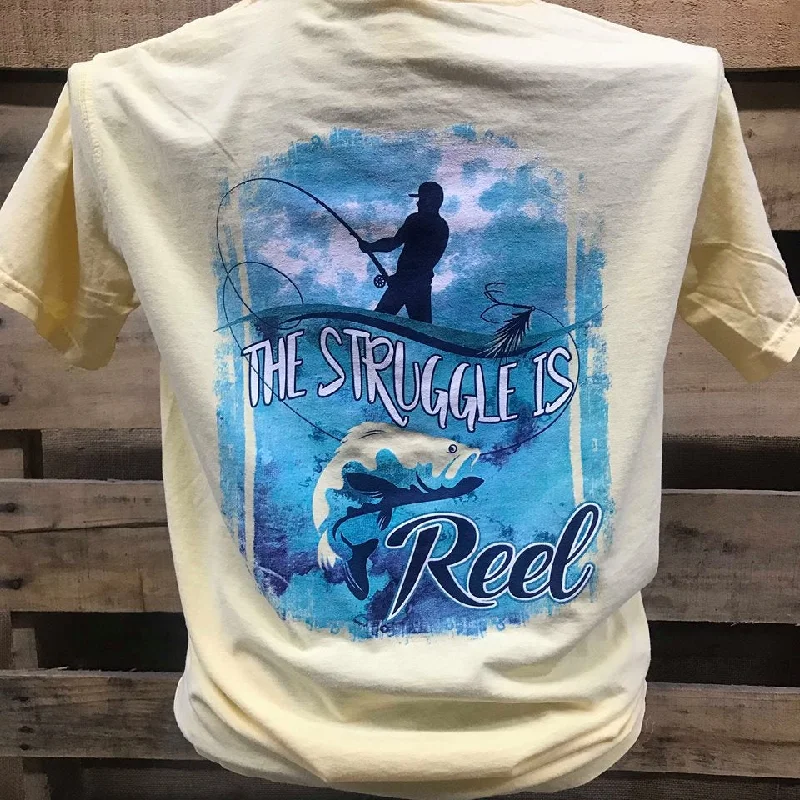 Men's short-sleeve muted sustainable recycled top-South Waters Comfort Colors The Struggle is Reel Fish Unisex Bright T Shirt