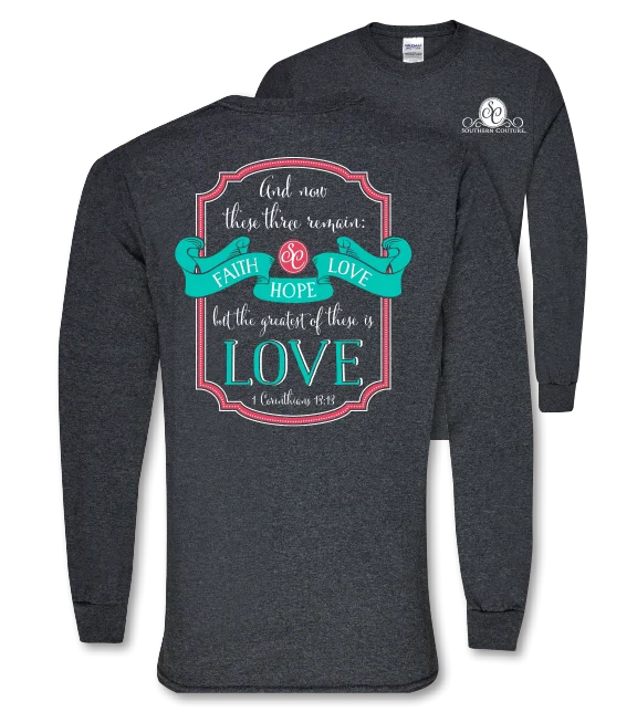 Men's short-sleeve classic muted rugged denim shirt-SALE Southern Couture Faith Hope Love Christian Long Sleeve Girlie Bright T Shirt