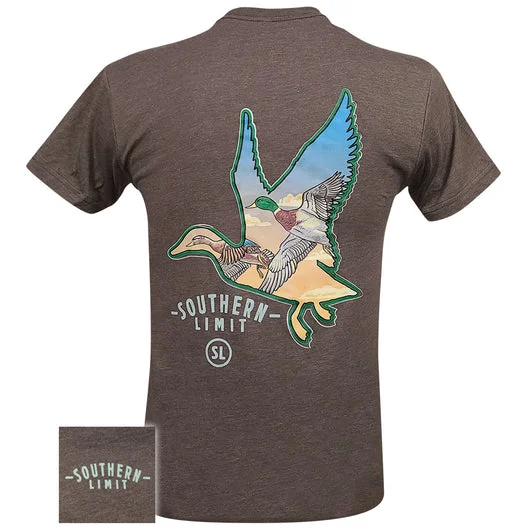 Men's short-sleeve handcrafted hemp top-Southern Limits Mallard Duck Flying Unisex T-Shirt