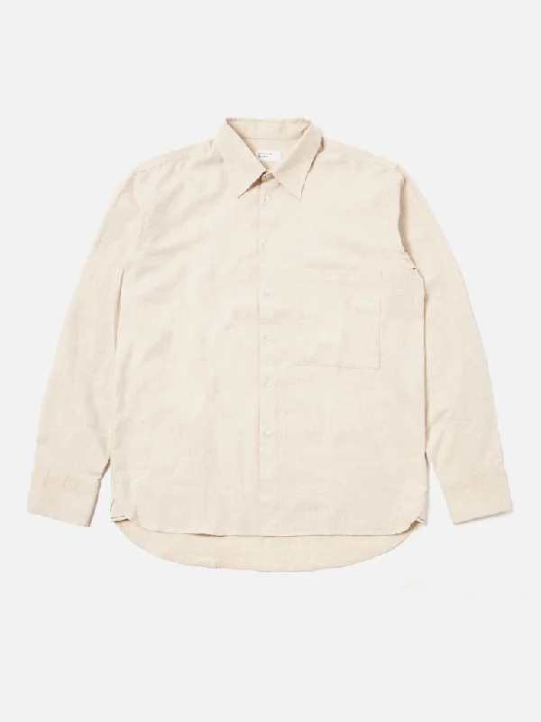 Universal Works Flannel Square Pocket Shirt in Sand