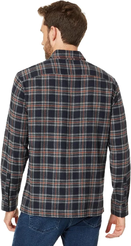 Vince Men Kingston Plaid Long Sleeve Coastal/Brickman Red Flannel Button Down