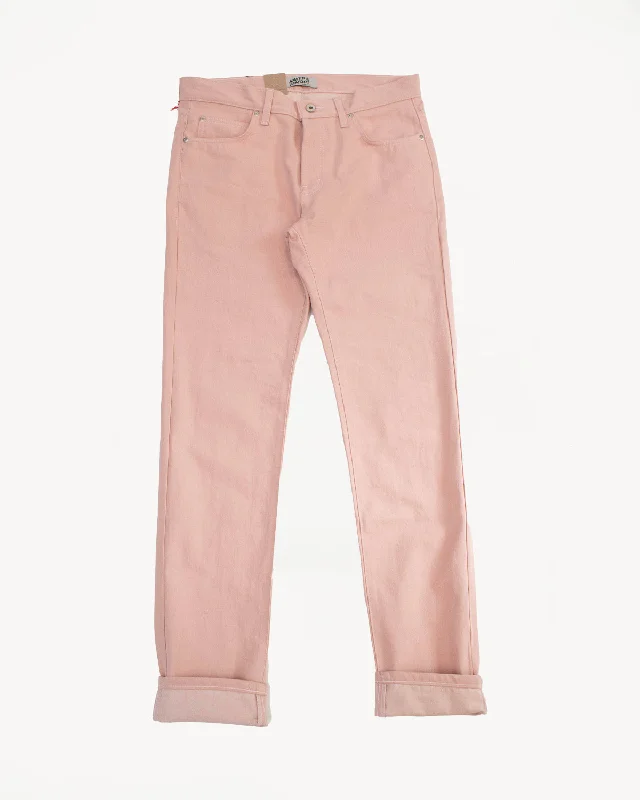 men's 32-inch slim black pants-12oz - Dusty Rose Denim - Super Guy