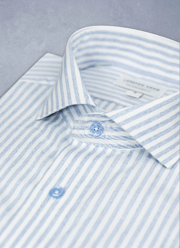 Alexander in Mélange Blue Stripe Shirt