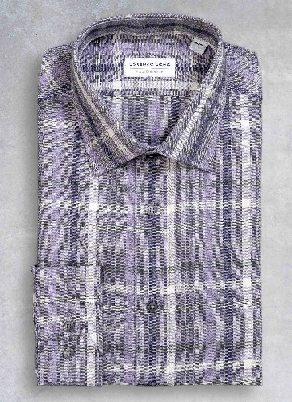 Alexander Sport Shirt in Purple Denim Plaid