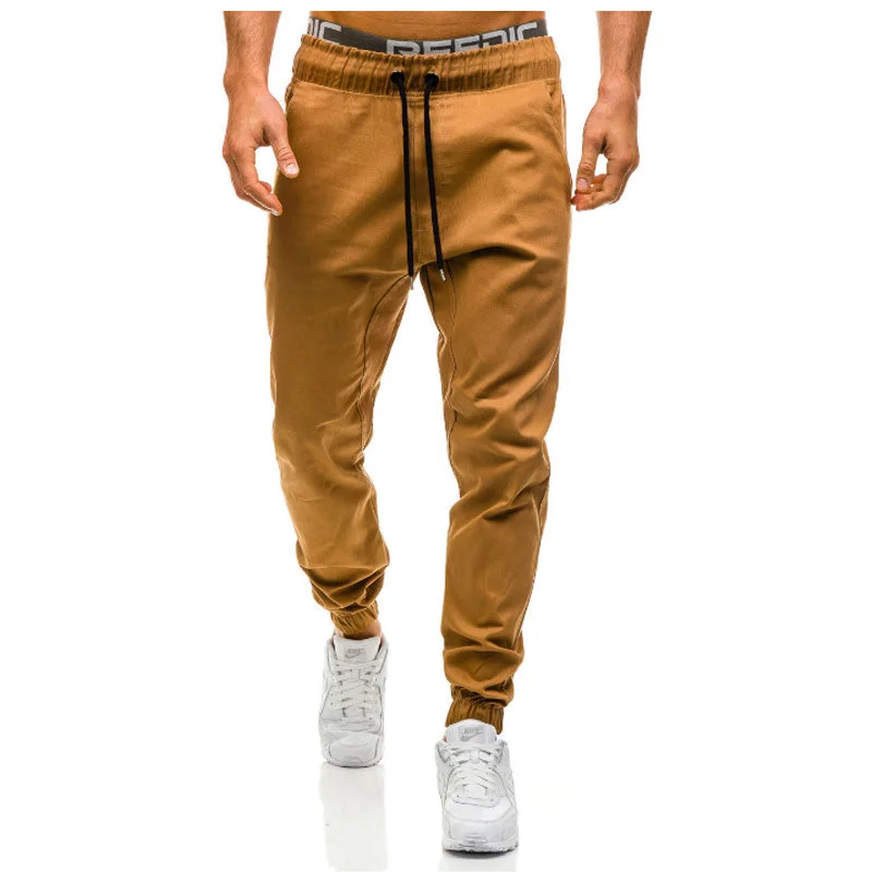 men's tapered cotton blue pants-Harem Joggers Pants for Male