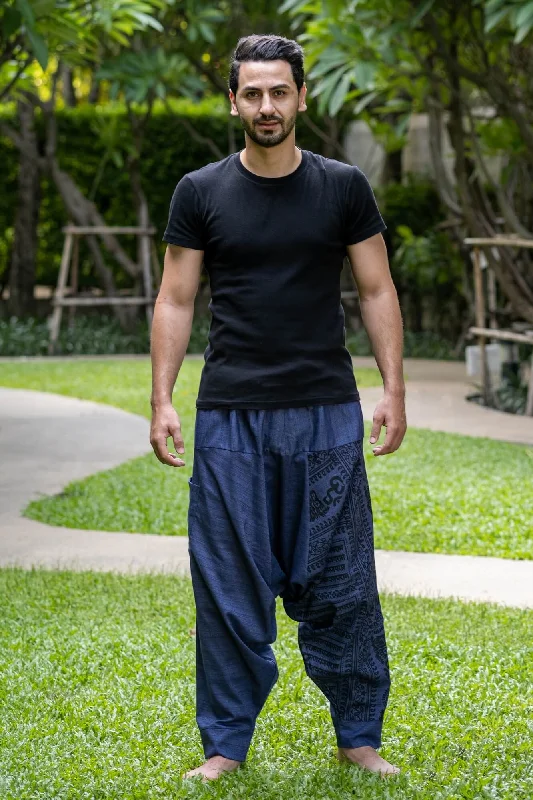 men's slim waterproof olive pants-Indigo Om Pants