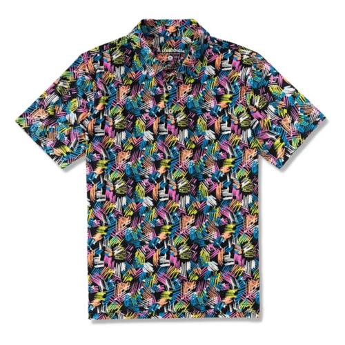 Men's short-sleeve urban warm tailored checkered top-Chubbies The Abstract Aloha Performance Polo Shirt