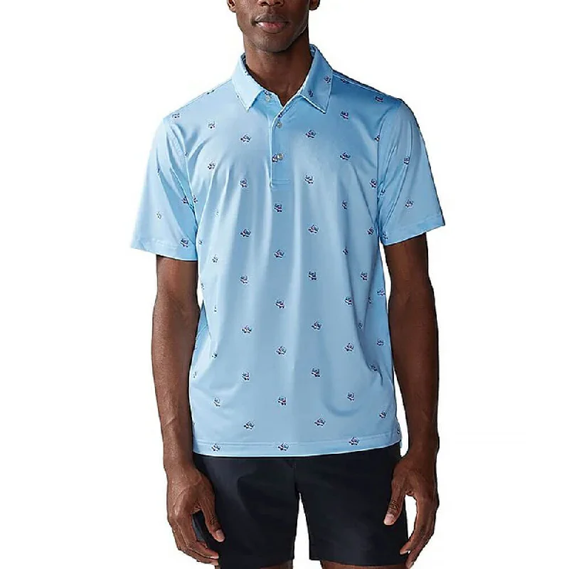 Men's short-sleeve stylish sleek airy high-performance tee-Chubbies The Kiss My Putt Performance Polo Shirt - Light/Pastel Blue