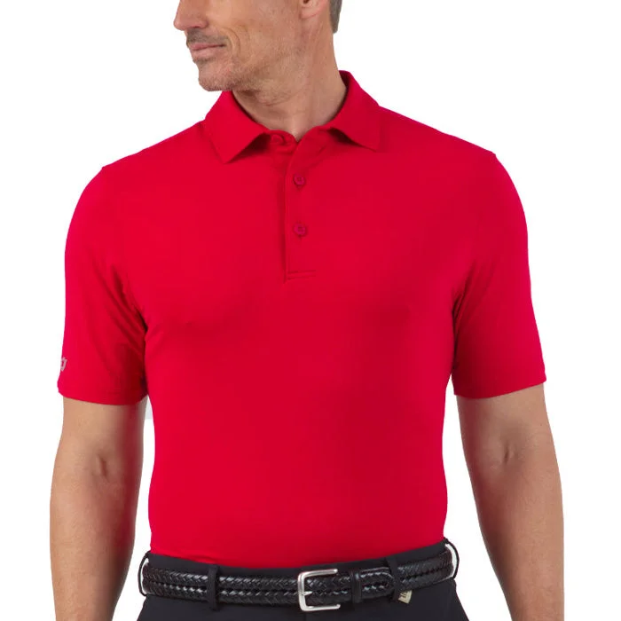 Men's short-sleeve retro draped orange shirt-IBKUL Mens Polo Shirt - Red