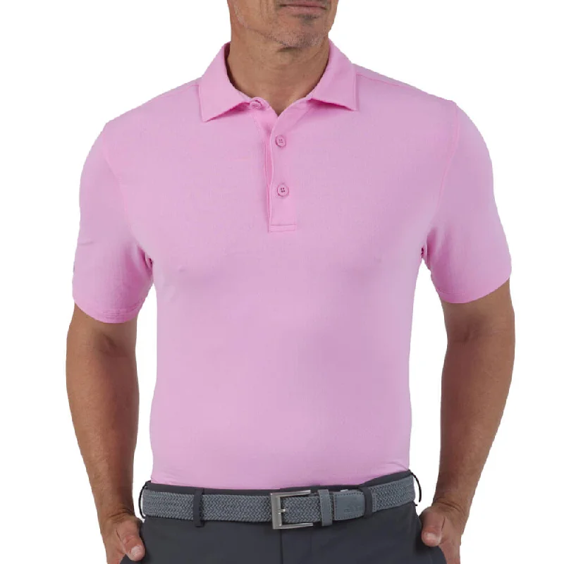 Men's short-sleeve snug solid shirt-IBKUL Mens Solid Polo Shirt - Light Pink