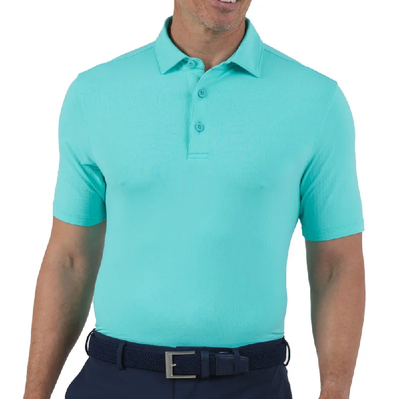 Men's short-sleeve sporty mesh top-IBKUL Mens Solid Polo Shirt - Mint