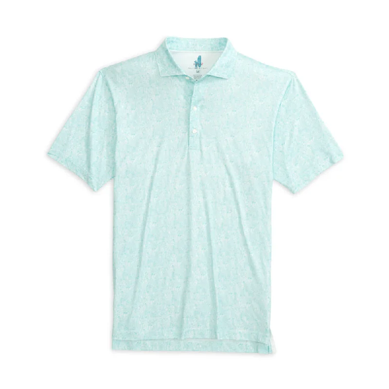 Men's short-sleeve warm stylish durable anti-odor shirt-Johnnie-O Lush Featherweight Polo Shirt - Riviera