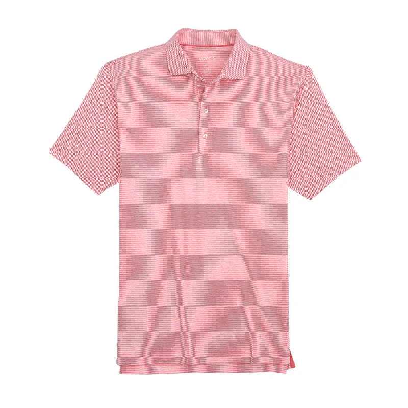 Men's short-sleeve warm concert tee-Johnnie-O Lyndon Prep-Formance Pinstripe Polo Shirt - Azalea