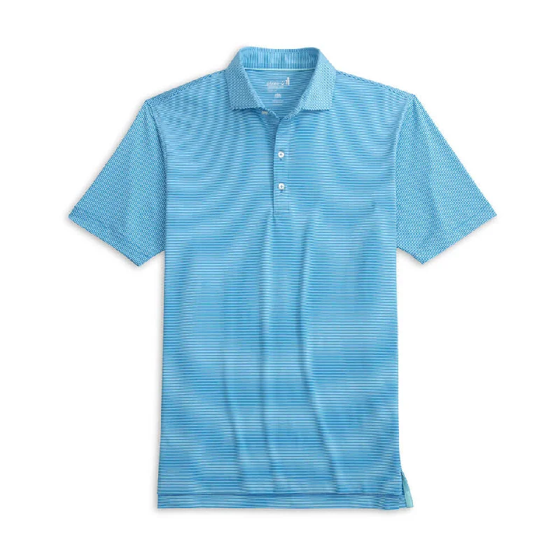 Men's short-sleeve deep classic fishing tee-Johnnie-O Lyndon Prep-Formance Pinestripe Polo Shirt - Riviera