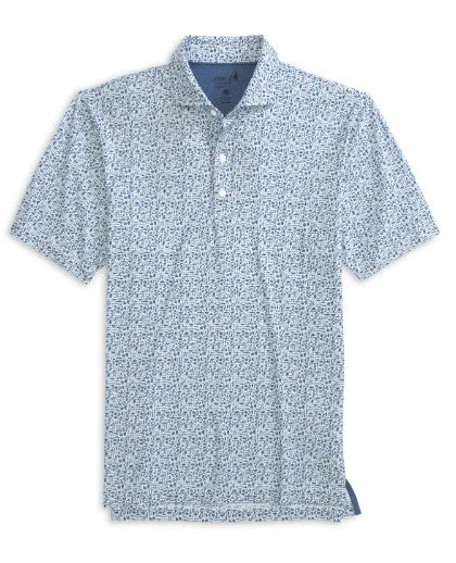 Men's short-sleeve muted fresh structured embroidered shirt-Johnnie-O Lynny Prep-Formance Polo Shirt - Lake