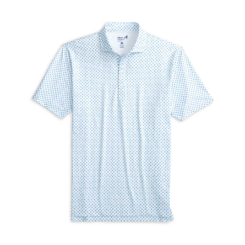 Men's short-sleeve bright deep vibrant aqua shirt-Johnnie-O Prescott Prep-Formance Polo Shirt - Victory