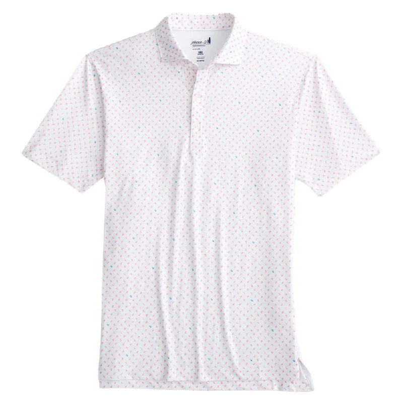 Men's short-sleeve retro cool relaxed floral shirt-Johnnie-O Sprig Prep-Formance Polo Shirt - Paloma