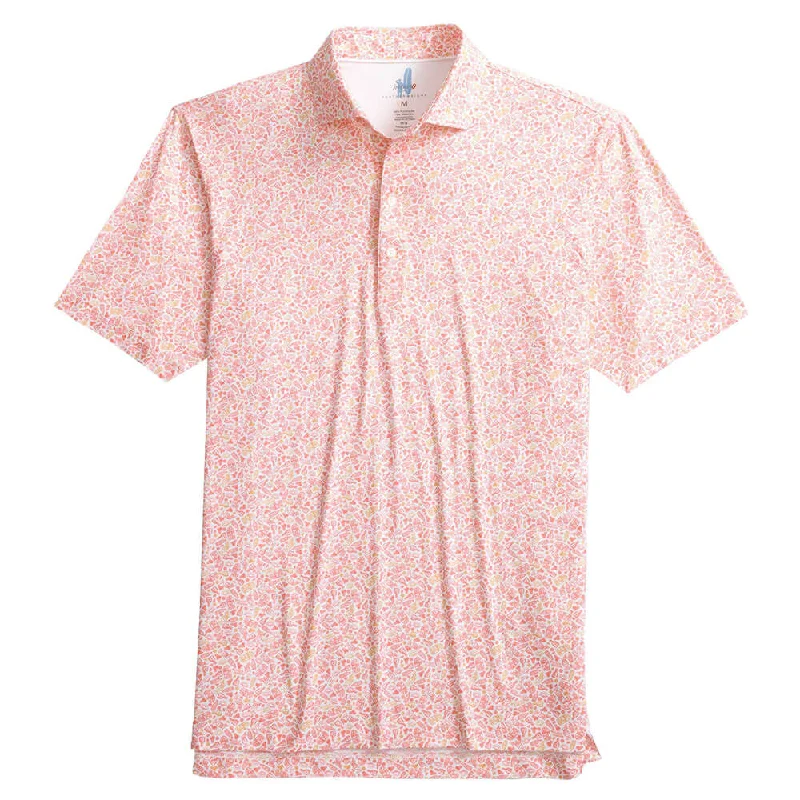 Men's short-sleeve soft trendy crisp ribbed shirt-Johnnie-O Tequila Sunrise Featherweight Polo Shirt - Paloma