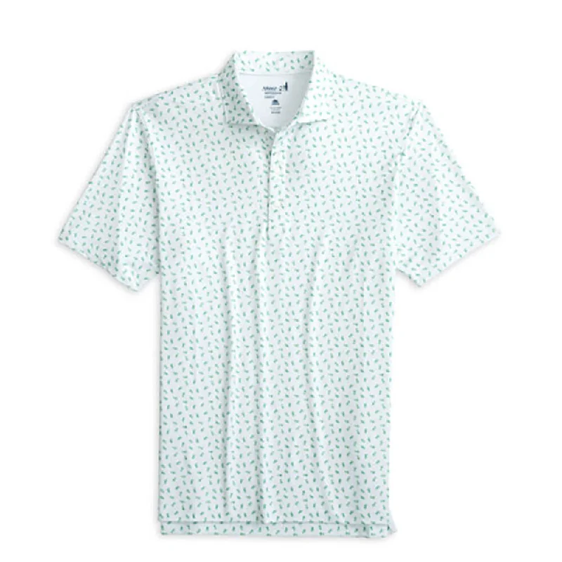 Men's short-sleeve neutral casual baggy white shirt-Johnnie-O Tropic Prep-Formance Polo Shirt - White