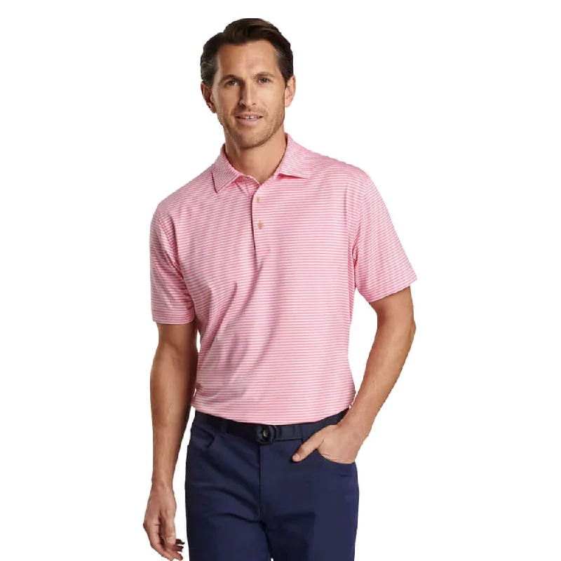 Men's short-sleeve vibrant urban gold top-Peter Millar Cedar Performance Jersey Polo Shirt - Hula Pink