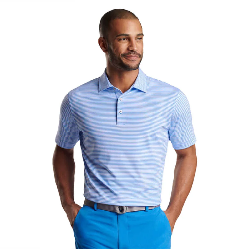 Men's short-sleeve vibrant sleek black tee-Peter Millar Cedar Performance Jersey Polo Shirt - Liberty Blue