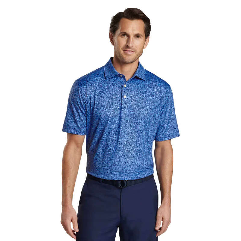 Men's short-sleeve subtle soft-touch tee-Peter Millar Luck Of The Irish Performance Jersey Polo Shirt - Sport Navy