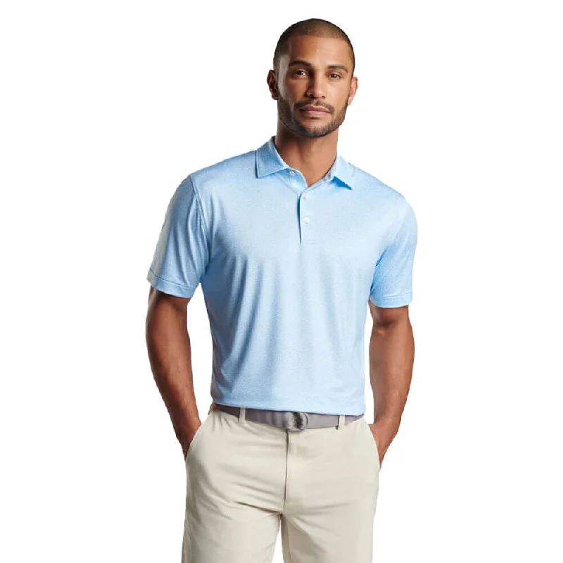 Men's short-sleeve urban casual khaki top-Peter Millar Mahi Mahi Performance Jersey Polo Shirt - Cottage Blue