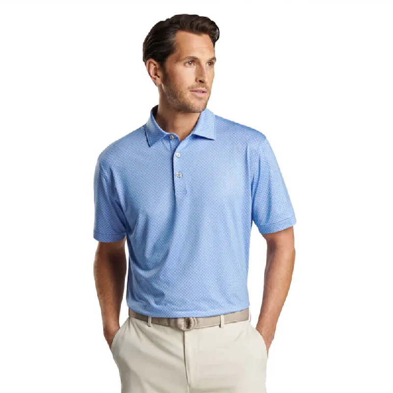 Men's short-sleeve airy high-performance top-Peter Millar North Flight Performance Jersey Polo Shirt - Liberty Blue