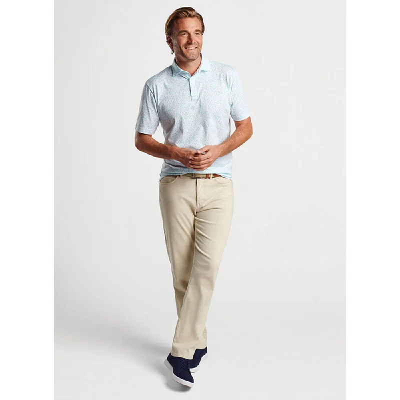 Men's short-sleeve athletic heather tee-Peter Millar Pilot Mill Fleet Short-Sleeve Polo Shirt - Cape Blue