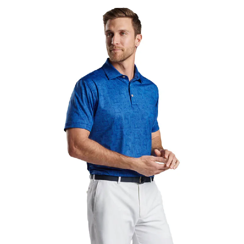 Men's short-sleeve casual midnight top-Peter Millar PM Maze Performance Jersey Polo Shirt - Sport Navy