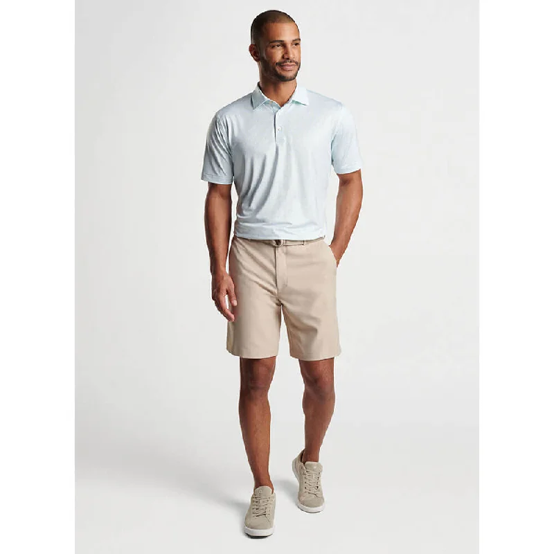 Men's short-sleeve stylish bold stripe top-Peter Millar The Bees Knees Performance Jersey Polo Shirt - White/Spritzer