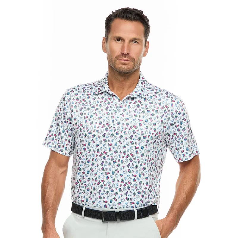 Men's short-sleeve sporty boxy black tee-Robert Graham Shuffle N Shake Classic Fit Polo Shirt - Magenta