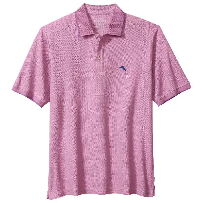 Men's short-sleeve classic muted basketball top-Tommy Bahama IslandZone Emfielder 2.0 Polo Shirt - Wi-Fi Berry Heather