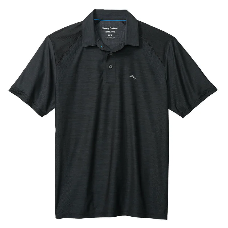 Men's short-sleeve classic vibrant color tee-Tommy Bahama Islandzone Performance Palm Coast Polo Shirt - Jet Black*