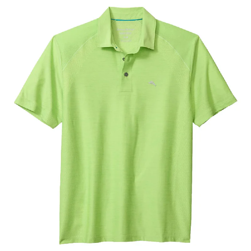 Men's short-sleeve rugged breathable UV-protective shirt-Tommy Bahama Islandzone Performance Palm Coast Polo Shirt - Key Lime Green