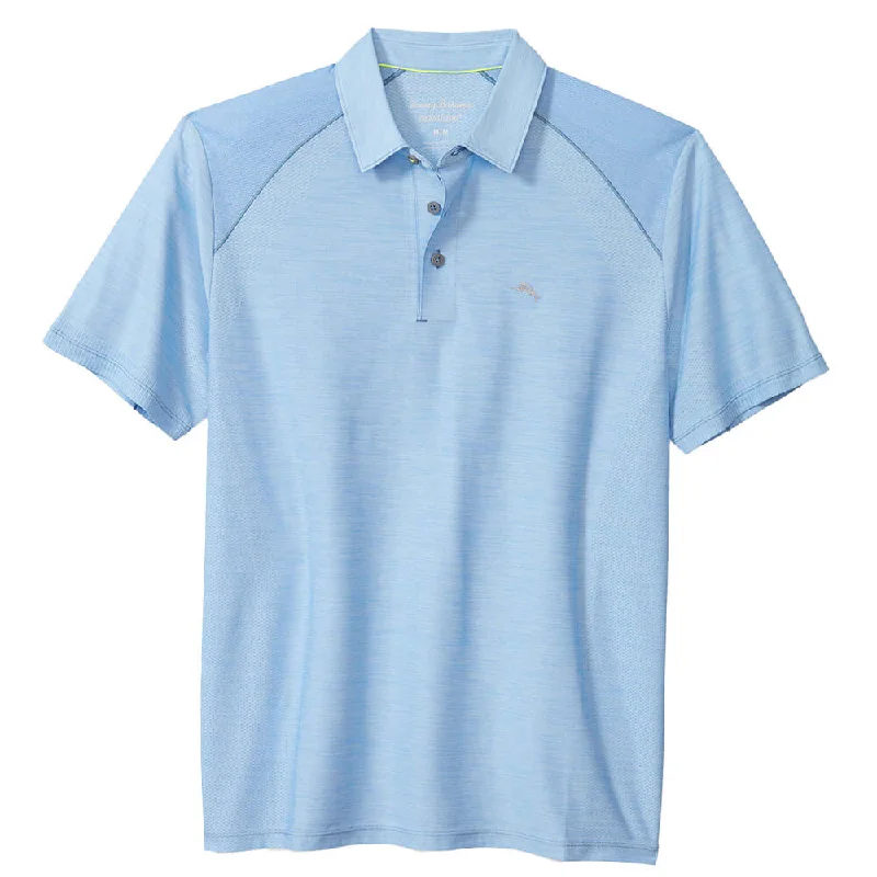 Men's short-sleeve urban warm stylish bold stripe tee-Tommy Bahama Islandzone Performance Palm Coast Polo Shirt - Light Sky*